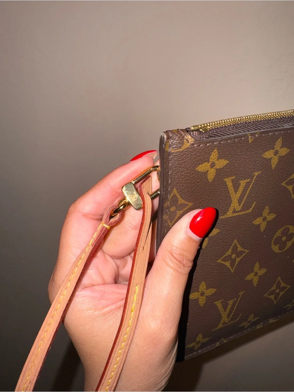 Louis Vuitton Neverful Canvas Wristlet.